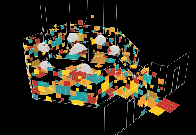 Falling confetti concept drawing