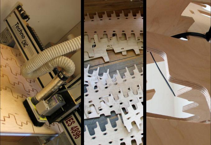 CNC Milling, Lattice pieces, Tie-strap at assembly join